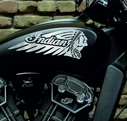 DualColorStampe Autocollants compatibles avec Indian Motorcycle Moto Réservoir DX-SX Stickers Moto Motorbike COD.M0157 (Argent) Cover