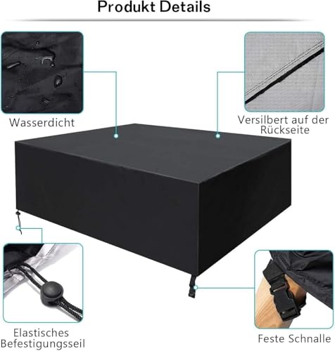 Housse table et chaise de balcon grande bâche de protection imperméable - 8