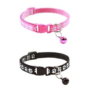 DOG TRUST 2PCS Breakaway Bowtie Cat Collar -Cat Collar with Bell Kitten Collars with Bell Charm, Solid & Safe,Mixed Colors