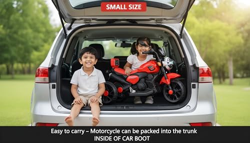 Image of Wishmaster Ride Xtreme Red Electric Bike for Kids Battery Operated Ride-On with Bluetooth, MP3, LED Lights & Foot Accelerator | Made in India (Age 1-5 Years)