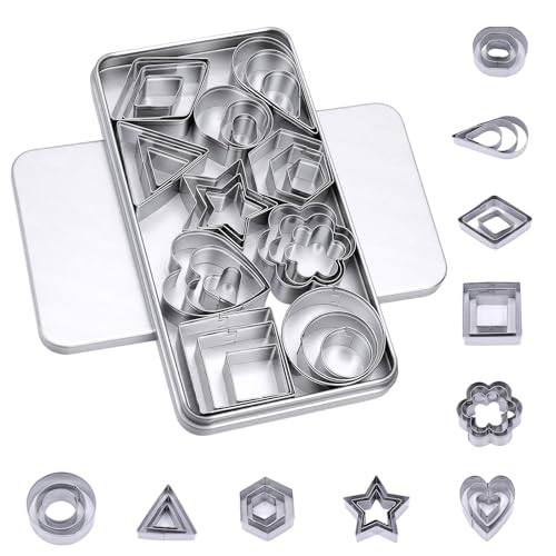 Catálogo de Molde para galletas - 5 favoritos. 48 30 Cortadores de Galletas de Metal, Varias Formas de Acero Inoxidable para Hornear Bricolaje, Cortadores de Galletas de Metal Empaquetados en Caja con 30 Piezas en Total