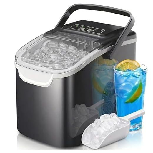 Crzoe Countertop Ice Maker,26Lbs/24H, 2 Ice Sizes, Self-Cleaning, Black