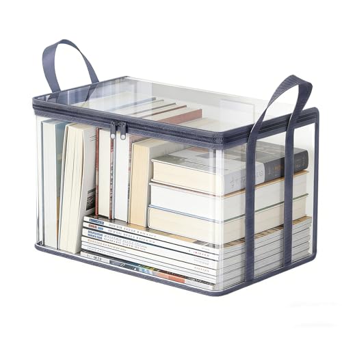 Clear Book Storage Container with Handles