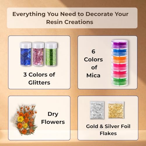 Image of 116pcs Ultimate All-in-One Resin Art Kit with 5 Silicone Moulds Dried Flowers Epoxy Raisin Materials for Making Alphabet Pendant Keychain Earrings Bookmarks & 4 inch Coaster for DIY Beginners