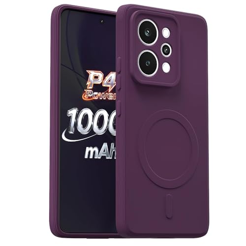 Image of Back Cover Compatible With Realme P4 Power 5G | MagFit Ring Design (Non-Magnetic) | Shockproof Case | Anti-Slip Grip | Raised Camera Edges | Slim Protective Case for Realme P4 Power 5G(Purple)