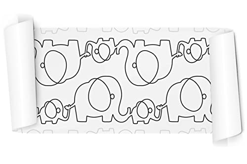 Groovy Patterns Elephantastic - Pantograph Patchwork Quilt Pattern - Long Arm Board Sewing Patterns - Quilting Templates Sewing Supplies - Paper Pantograph for Quilting Machines