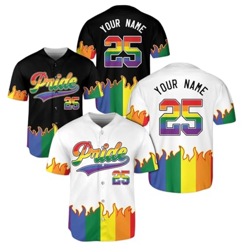 Ligthuy Personalized Name LGBT Pride Baseball Jersey, LGBT Shirts, Pride Clothing, Personalized LGBT Baseball Jersey Shirt (Multi 22)
