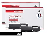  NOPAN-INK - Toner x2-593-BBBU (Noir X2) - Compatible pour Dell Color Laser Printer C2660dn C2665dnf Dell Color Laser Printer C266