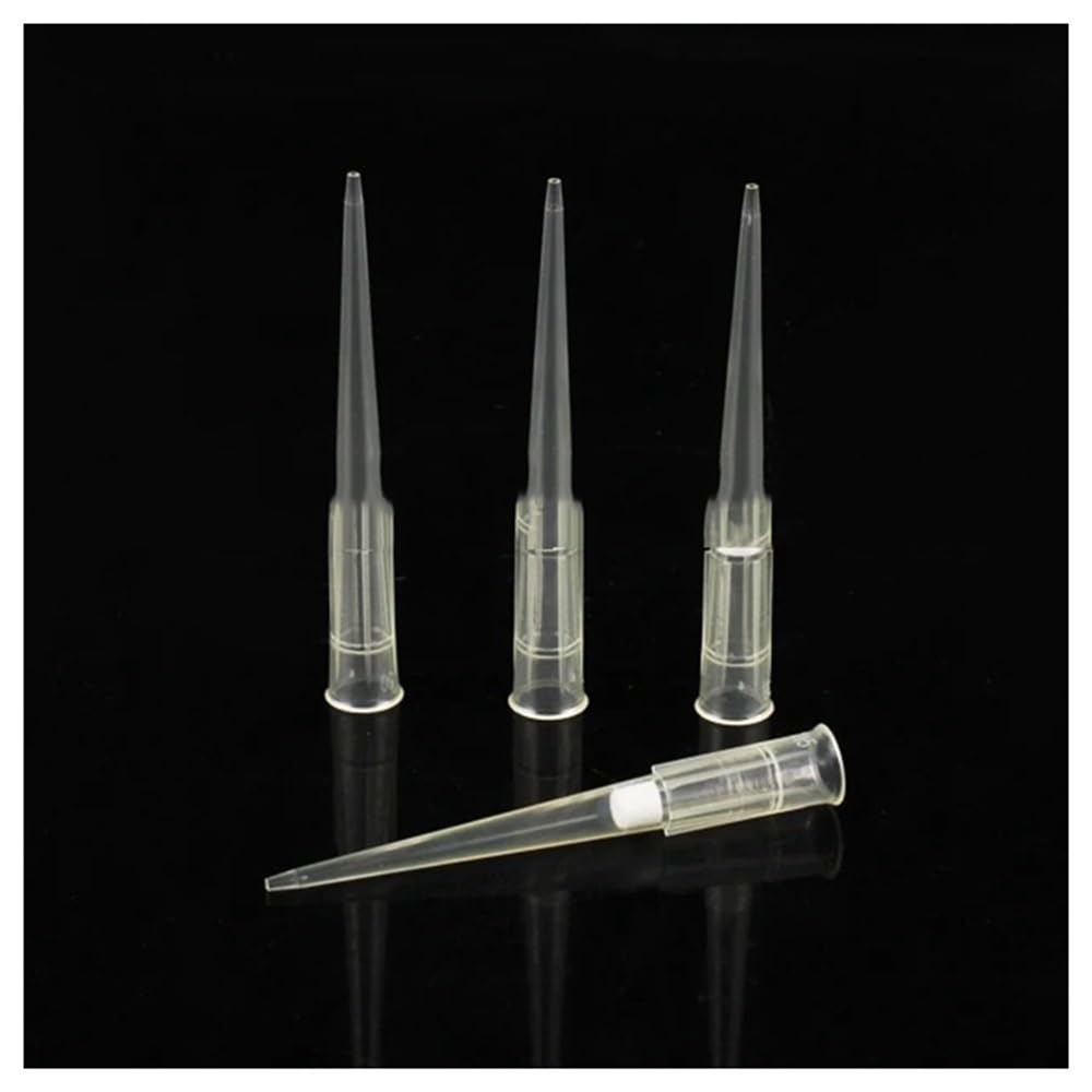 Cristalería de Laboratorio Puntas de pipeta de plástico PP de laboratorio con núcleo de arena for dispensadores de micropipeta(10ul 1000pcs)