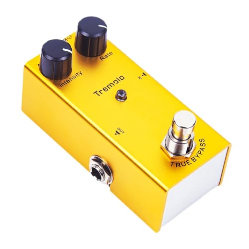 Tremolo Pedal, Modulation Pedal -Classic Tremolo Effect Pedal for Electric Guitar, True Bypass, Vintage Tremolo Effects in an Easy-to-Use Compact Pedal, Yellow