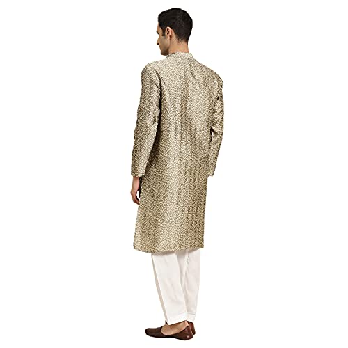Image of SOJANYA (Since 1958, Men's Silk Blend Grey Kurta Pyjama & Silk Blend Jacket Combo