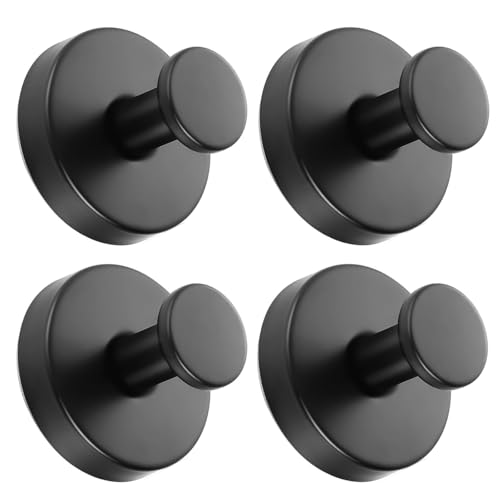 Gooandi Crochet Ventouse, Lot de 4 Porte-Serviettes avec Ventouse, Crochet à Serviettes Noir Ventouses, Crochets à Ventouse Réutilisables Extra Forts,...