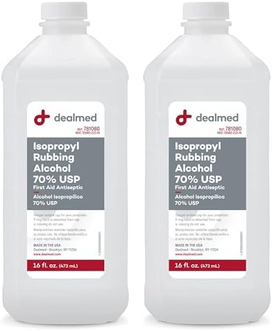 Dealmed Isopropyl Rubbing Alcohol - 70% USP, 16 oz (2 Pack)