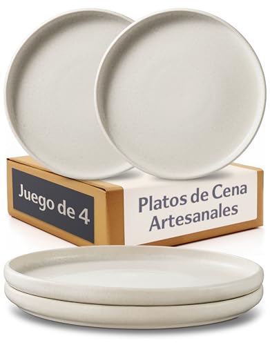 Cosumy Set de 4 Platos de Postre Blancos Ø22 cm – Platos Ceramica Artesanales con Esmalte Reactivo – Plato Aptos para Microondas y Lavavajillas – Set de 4 Platos Llanos Sueltos – Platos Pequeños Cosumy Set de 4 Platos de Postre Blancos Ø22 cm – Platos Ceramica Artesanales con Esmalte Reactivo – Plato Aptos para Microondas y Lavavajillas – Set de 4 Platos Llanos Sueltos – Platos Pequeños