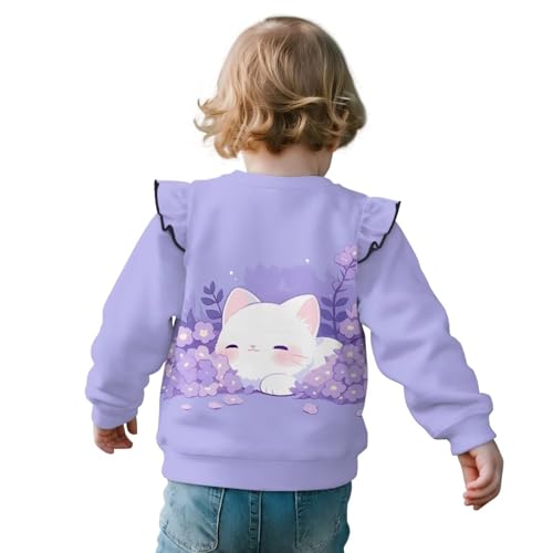 AFPANQZ Toddler Girls Sweatshirt Sweater Fashion Ruffle Long Sleeve Shirt Little Kids Pullover Tops for 1-8 Years4