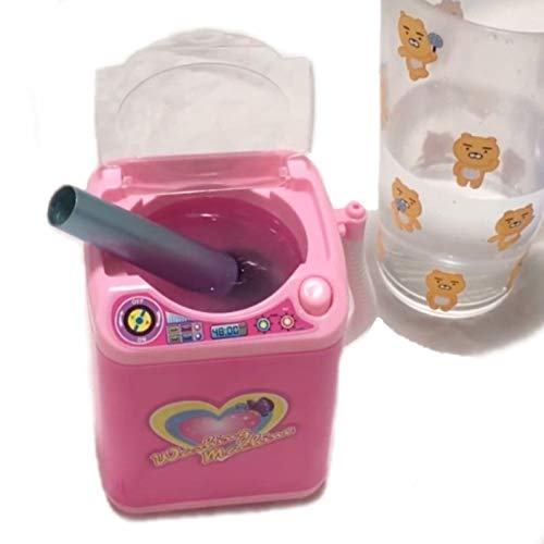 Muellery Makeup Brush Cleaner Device Automatic Cleaning Washing Machine Mini Toy (1pcs, Pink)