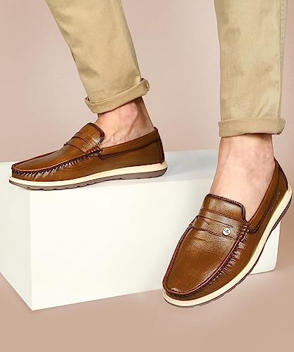 Image of Buckaroo Jaripeo BART Premium Vegan Synthetic Tan Casual Loafer for Mens