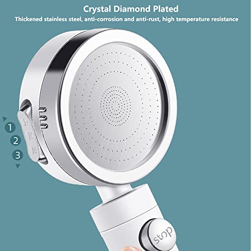 Lonaney Handheld Shower Head, Detachable Shower Head Vortex Shower Head Hydro Jet Shower Head For Low Water Pressure,Silver #TOP5