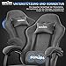 SUKIDA Gaming Stuhl Stoff, Ergonomischer Gaming Chair mit Fußstütze, Verstellbarer Racing Computerstuhl mit Lordosenstütze, Grau Ergonomisch PC-Stuhl