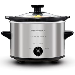Elite Gourmet MST-250XS Electric Slow Cooker Ceramic Pot, Adjustable Temp,