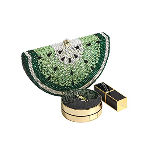 Image of Women Cute Fruit Evening Clutch Sparkling Rhinestones Purse Crystal Banquet Prom Shoulder Bag