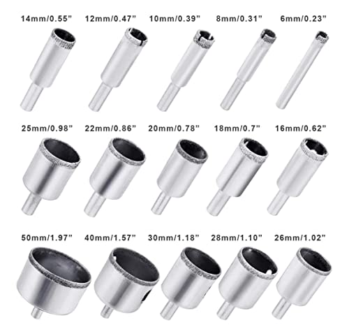 gatenzoeker 17 Delige Gatenzaag Set Verstelbare Diamant Bits Tegel Glas Bits Gids Armaturen Armaturen Locators Opening… - Afbeelding 3