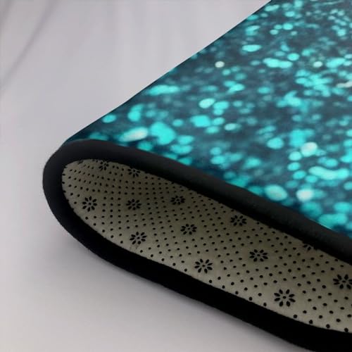 Grand tapis de sol absorbant antidérapant lavable bleu sarcelle - 6