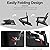Magpie Fabrics Foldable Adirondack Chair with Cup Holder, HDPE Weather Resistant Oversize Outdoor Chair, Widely Used in Patio, Fire Pit, Deck, Porch, Garden, Campfire (Black)