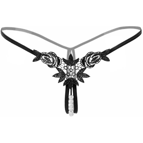 Women's Underwear Set Side Adjustable Bikini Panties Sexy Thong (Black) Cover