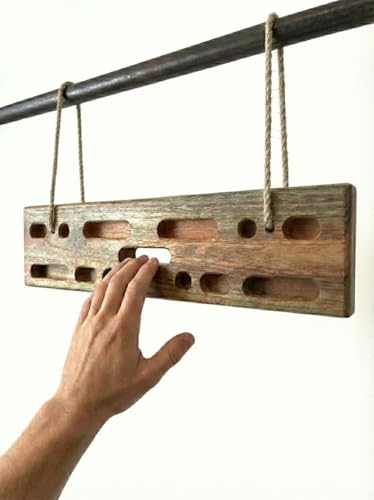 Image of Wooden Hangboard Rock Climbing Pull Up Bar - Premium Wooden Fingerboard Climbing Training Board for Grip Strength, Core Strength, Endurance & Home Gym Workout