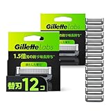 Gillette ジレット 髭剃り 替刃 12個 カミソリ 剃刀 メンズ 深剃り 角質除去 ラボ 【Amazon.co.jp限定】