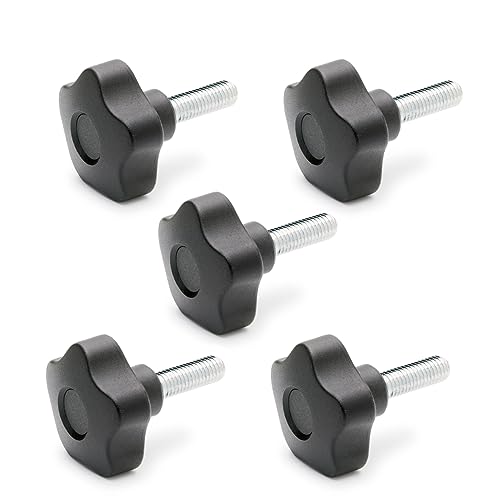 Ganter Normelemente | Sterngriffschraube | Griffschraube | GN 5337.2-40-M8-20 | 5 Stück | Kunststoff | mit Stahl Schraube | Griff 40mm | Gewinde M8x20