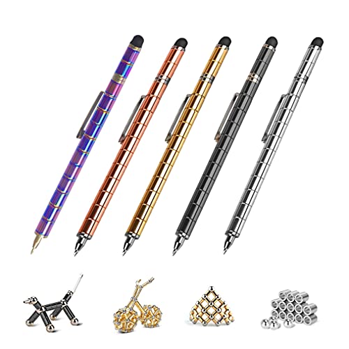 Empowline Fidget Decompression Magnetic Pen Toy Magnet Gel Pen Fidget Toy Think Ink Pen, can be Transformed into a Variety of Creative for Adult and Children Stress Relief Office Product (Black)