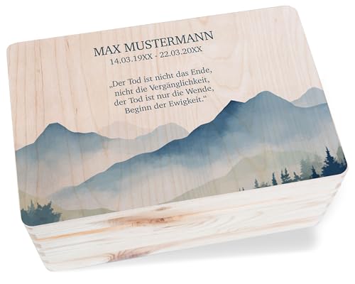 Holzkiste - Trauerbox | Erinnerungsbox Trauer | Persönliche Trauerbox | Sternkinder | Kartenbox für Trauerkarten | Trauergeschenk | Geschenk Trauer Hinterbliebene - 30 x 20 x 14 - Holz - box