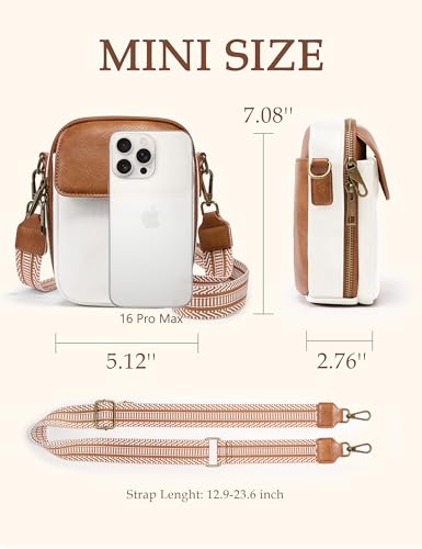 Image of Yarnic Small Crossbody Bag, Vegan Leather Cell Phone Purse for Women, Vintage Wallet Bag with Card Slots