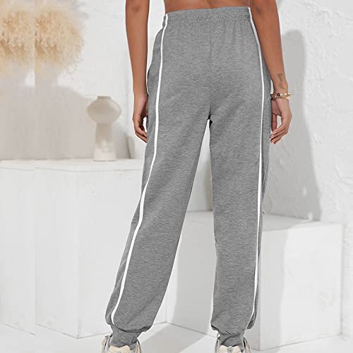 GBSELL Calça de moletom feminina ioga perna larga para relaxar confortável com cordão para treino ca