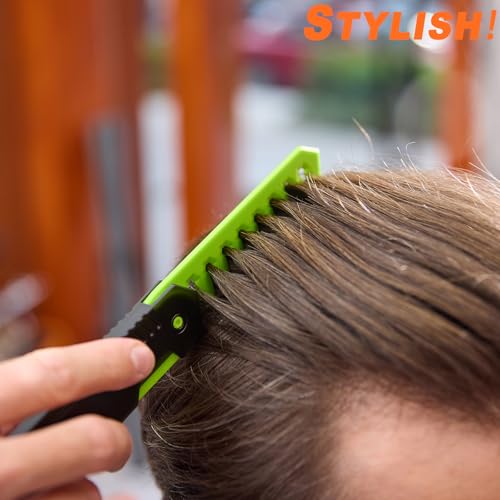 Peine plegable 2 en 1 portátil para cabello verde miniatura 6