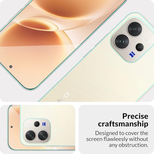 Image of ArmourPro Tempered Glass for Vivo V70 with Back Clear Membrane Guard, Edge to Edge Screen Protector, Anti-Bubble, Anti-Fingerprint, Oil Resistant, Installation Kit | Black