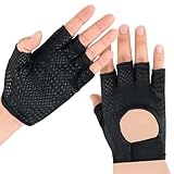 YUVKIN 1 par Guantes de Gimnasio, Adecuado para el Fitness Gym Hombre y Mujer (Negro)