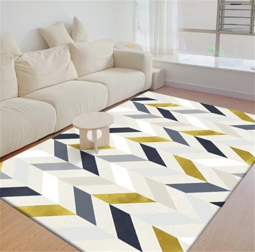 Tapis pour salon bleu et gris 160x210cm moderne et lavable - 2