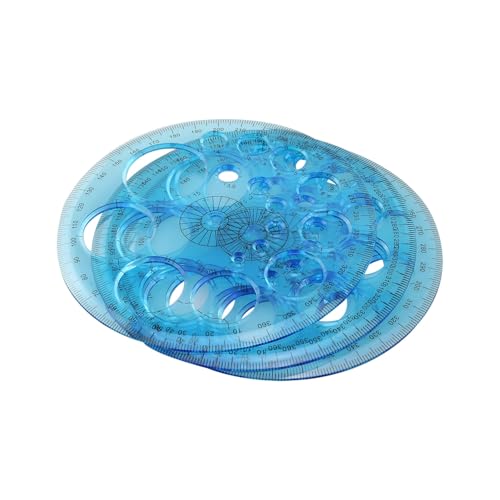 Transportador circular 360° plástico azul 4 piezas miniatura 3