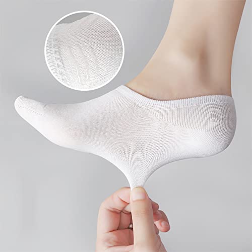 Akoeny Womens No Show Socks Low Cut Ankle No Slip Thin Footies Slip On Sneakers, Size 8-10, Black/White/Grey, 6 Pairs #TOP1