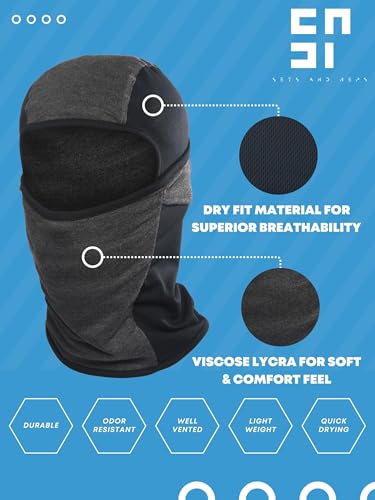 Image of inchPack of 2 Black & Blue Premium Face Mask for Bikers I Breathable Full Face Cover Balaclava for Men I Helmet Mask for Dust Protection
