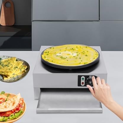 Elektrischer Crêpe-Maker Tragbarer Crêpe-Maker Antihaft-Dipplatte Temperatur einstellbar 50-300℃ für Cafés Restaurants und Imbisswagen,58x53x33cm – Bild 6