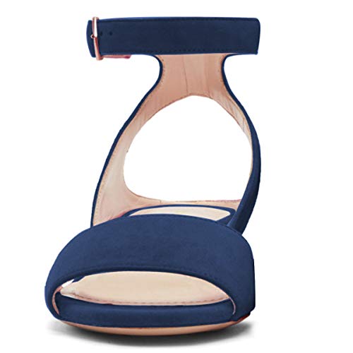 XYD Women Strappy Low Heel Sandals Open Toe Ankle Strap Chunky Block Pumps Comfy Daily Dressy Shoes4