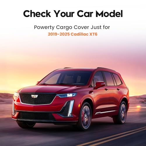 Image of Powerty Cargo Cover for 2019-2025 Cadillac XT6 Accessories, Carbon Fiber