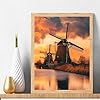 Diamond Painting Kit Windmill River Diamond Art Kits for Adults DIY Full Round Drill Embroidery Cross Stitch Gems for Crafting 5D Crystal Gem Art Adult Crafts for Home Wall Decor Gifts 12x16inch #2