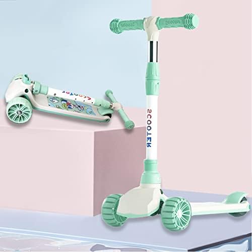 Scooters for Kids 3 Wheels Folding Kick Scooter 3 Adjustable Height Scooter Light Up Wheels Scooter for Children Aged 3+,Foldable Design Lightweight Kick Scooter with Adjustable Handles for Boys Girls
