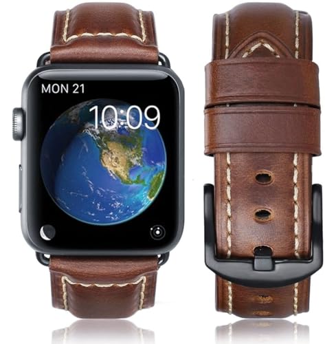 HUAFIY Leather Strap for Apple Watch Strap 45mm 44 mm 42 mm 38 mm 40 mm41mm