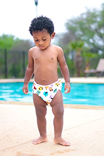 Little Newton Reusable Swim Diapers 2 Pack Sizes N-5(8-36Lbs)(Summer Space Musiq) Eco-Friendly, Breathable, Waterproof Easy-Wash, Boys, Girls Swim Wear For Baby & Newborn #TOP4